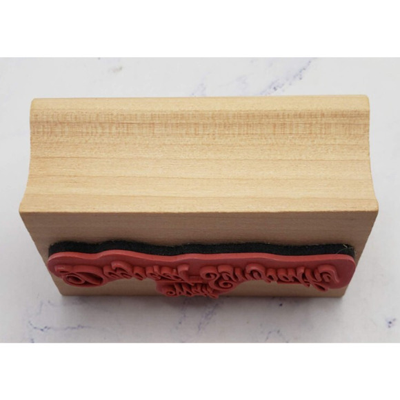 With Deepest Sympathy Script Wood Mounted Rubber Stamp - Picture 2 of 7